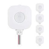 ECOELER Ceiling Occupancy Motion Sensor Switch, High Bay Fixture Mount 360° Ceiling Automatic Light Switch, 120/277VAC, UL, FCC Approved Passive Infrared Sensor, Neutral Wire Required, Pack of 5