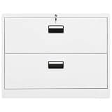 GPUTYGHN Steel Filing Cabinet 2 Drawer File Cabinet with Lock, 35.4"x18.1"x28.5" White Office for Letter Legal A4 Hanging Files, Full Extension Drawers with Ball Bearing Runners