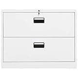 KMUNGDWG Steel 2 Drawer File Cabinet with Lock, 35.4"x18.1"x28.5" Office Filing Cabinet, White Steel File with Removable Hanging Bars for Letter Legal A4 Files