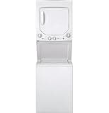 GE Unitized Spacemaker® 2.3 Cu. Ft. Washer and 4.4 Cu. Ft. Electric Dryer Laundry Center, 24-Inch, White – GUD24ESSMWW