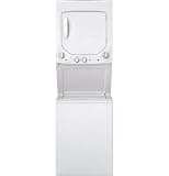 GE Unitized Spacemaker® 2.3 Cu. Ft. Washer and 4.4 Cu. Ft. Electric Dryer Laundry Center, 24-Inch, White – GUD24ESSMWW