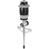 RESTMO Gear Drive Sprinkler with Metal Spike Base, 5-Pattern Heavy Duty Gardening Watering System, Multi-Adjustable Lawn Sprinkle for Garden Plant, Flower Bed and Large Yard Area Watering, Gray