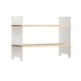 CFGH6FDF 2-Tier Countertop Open Small Bookshelf Density Board Acrylic Home Decorate Storage Rack Freestanding Book Shelf