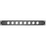 Lectronify 1U Rack Panel for 19" Standard Rackmount & 8 D-Series Connectors – Compatible with XLR, speakON, powerCON – Steel 1RU Rackmount Plate for Audio, Video, PA & Lighting System Integration