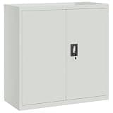 UYTENBMF Steel Office Cabinet with 2 Doors Gray 35.4 Inches, Adjustable Shelf File Cabinet for Office Storage