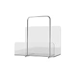 CFGH6FDF Transparent Acrylic Small Bookshelf Desktop Magazine Rack with Stainless Steel Handle Freestanding Book Shelf
