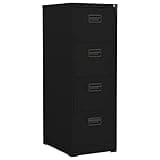 UYCVT Lockable Metal Office Storage Cabinet with Chest of Drawers Steel Filing Cabinet Light Grey 46X62X133 Cm-Black-46 x 62 x 133 cm