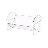 CFGH6FDF Small Home Tabletop Open Bookshelf Transparent Acrylic Inclined Organizer Shelf Freestanding Book Shelf