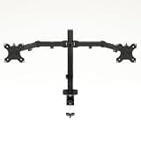 Dual Monitor Arm Desk Mount, Height Adjustable Full Motion Double Screen Stand with Cable Management & Desk Clamp, Fits VESA 75x75/100x100 Monitors 13-32 Inch, Holds Max 14kg Each Screen