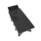 Folding Sun Lounger with Headrest, Portable Outdoor, Suitable for Patios, Poolside, and Beach Camping, 150kg Weight Capacity(Black,190x71x36cm)