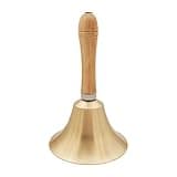 KiBcsLic Handbell Brass Hand Call Bell Hand Held Bell Service Bell Wooden Handle Solid Brass Material Loud Sound Suitable for School Reception Restaurant Bar, 110mmx246mm
