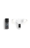 Ring Wired Doorbell Pro (3rd Gen) (newest model), Deep Silver with Floodlight Cam Plus (1st Gen), White