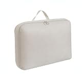 Vacuum Compression Storage Bag for Bedding & Clothes, Space Saver with One-Way Valve, Durable Polyester Travel Organizer, Beige Medium (1 Pack)
