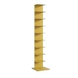 Metal Bookshelf Tower, Modern Open Vertical Bookcase, Narrow Floor Standing Organizer, Invisible Floating Storage Rack, Ideal Display Shelf for Small Spaces