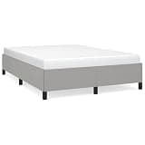 KPWENFBSL Full Size Bed Frame, Upholstered Platform Bed Frame with Wooden Slats, Light Grey Polyester Fabric Mattress Foundation for Bedroom, No Box Spring Needed