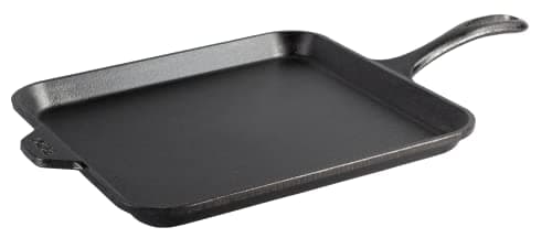 Lodge Seasoned Cast Iron Square Griddle - 11 Inches - Durable Pan - Cast Iron Cookware for Pancakes, Eggs, Bacon & Grilling Favorites