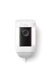 Like-New Ring Spotlight Cam Pro, Battery, Home or business security, Retinal 2K Video, Color Night Vision and Two-Way Talk with Audio+, White