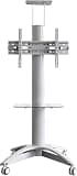 LBAawxe Mobile TV Cart with Wheels - Portable Floor TV Stand, for 32 to 70 Inch LCD/LED TVs, Holds 50kg