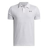 Under Armour Boys' Matchplay Golf Polo, (100) White / / Castlerock, Large