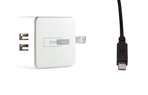 OMNIHIL 2-Port USB Charger+(30FT) Micro-USB Compatible with CHUWI Hi12 12 Inch Tablet