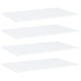 KGFHERENB Bookshelf Boards 4 pcs Set, 31.5" x 19.7" x 0.6" White Wall-Mounted Shelves for Home Office, Durable Engineered Wood Storage Rack Panels for Library and Study Room