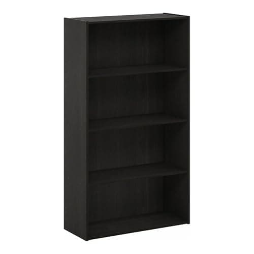 MAKLAINE Contemporary Engineered Wood 4-Tier Open Shelf in Espresso