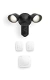 Ring Floodlight Cam, Wired (newest model), Black with Window & Door Sensor 2-Pack and Motion Detector