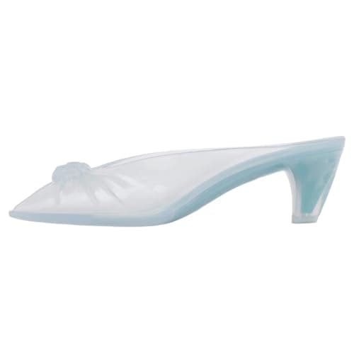 Aorikro Jelly Mules Kitten Heel Jelly Sandals for Women Transparent TPU Peep Toe Bow Summer Beach Shoes Spearmint