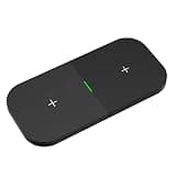 2 * 15W Dual Wireless Charger for Multiple Devices, 30W Fast Wireless Charging Pad/Mat for Apple iPhone, for AirPods, for Samsung Phone, for Google Pixel, and All Qi-Enabled Devices (Grey-and-Black)