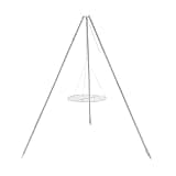 Coleman Tripod Campfire Grill & Lantern Hanger, Grill Grate with Adjustable Height for Cooking Over Fire, Steel Firepit Cooking Rack