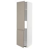 ProTuning METOD High cab f fridge/freezer w 2 doors, white/Upplöv matt dark beige, 60x60x220 cm