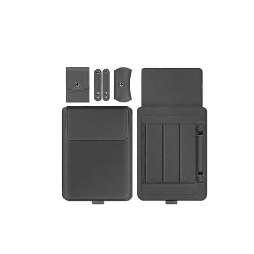 Laptop bag Soft PU Leather Laptop Protective Cover Stand Design for Notebook and Tablet Ideal for Travel and Daily Use(Gray)