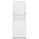 GE GUD24GSSMWW Unitized Spacemaker 2.3 Washer with Stainless Steel Basket and 4.4 Cu. Ft. Capacity Gas Dryer, White