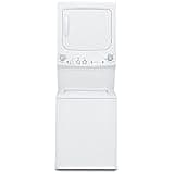 GE GUD24GSSMWW Unitized Spacemaker 2.3 Washer with Stainless Steel Basket and 4.4 Cu. Ft. Capacity Gas Dryer, White