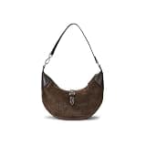 QHEVLXQI Frosted Suede Saddle Retro Style Dumpling Bags Splicing Casual Shoulder Bag Handbag Underarm Bag For Women