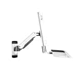 Eoweiot Monitor Stand- Wall Mount Monitor Bracket Single Arm with Tray Single Screen for 15-27 Inch Screen Adjustable Desk Mount