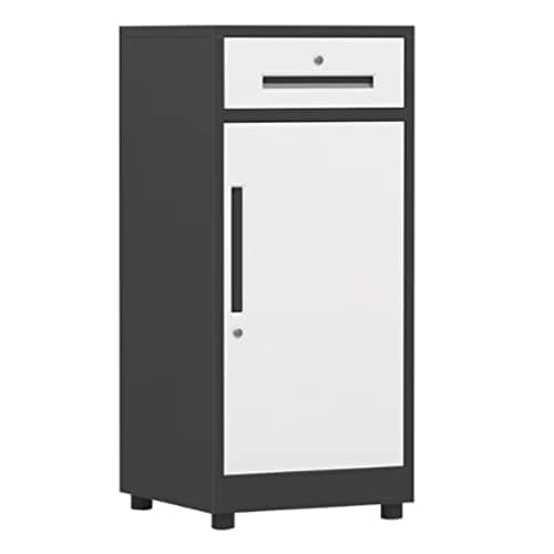 OZSSLJJ File Cabinet with Lock, 1 Drawers and 1 Door Storage Cabinet, Locking Filing Cabinet for Office File Storage Cabinets.(Black)