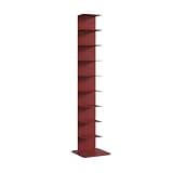 Metal Bookshelf Tower, Modern Open Vertical Bookcase, Narrow Floor Standing Organizer, Invisible Floating Storage Rack, Ideal Display Shelf for Small Spaces