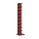 Metal Bookshelf Tower, Modern Open Vertical Bookcase, Narrow Floor Standing Organizer, Invisible Floating Storage Rack, Ideal Display Shelf for Small Spaces