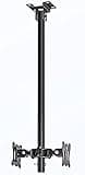 SDdPulse Multifunction Double Screen Ceiling Tv Mount, Tilt Swivel Adjustable Tv Bracket, Fits Most 12"-27" LCD Led Flat Panel Display, with Loading 17.6Lbs/8Kg Tv Mount