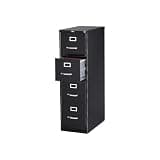 Staples 4-Drawer Vertical File Cabinet, Letter Size Documents, Lockable, 25" D x 15" W x 51.97" H, Black