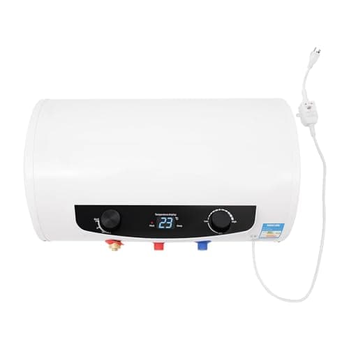 110V Horizontal Electric Water Heater with Digital Display, Automatic Temperature Control, Ideal for Home Bathroom Shower - Energy Efficient & Compact Design