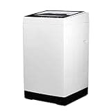 Portable Top Load Washing Machine, Compact Full-Automatic Washer, White, with Built-In Controls
