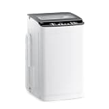 Portable Top Load Washing Machine, Compact Full-Automatic Washer, White, with Drain Hose