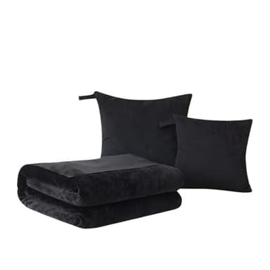kinganrun Pillow Quilt, Multifunctional car Dual-use Pillow Blanket, Office nap Blanket(Black,40x40cm)