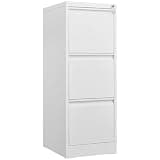 Garvee 3 Drawer File Cabinet with Lock,Heavy Duty Vertical Filing Cabinets for Home Office, Metal Steel Storage Cabinet for Letter/Legal Size File, Assembly Required