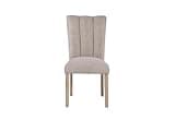 agnixnaf Beige Dining Chairs with Cushion 2Pcs, Channel-Tufted High Back, Brown Wood Legs, Modern, Wood Kitchen Chairs for Restaurant, Living Room, Office
