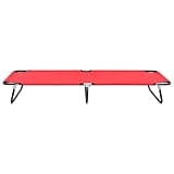 YUOGHRTFE Folding Patio Camping Cot with Steel Frame, Red Sun Lounger for Outdoor Use, 600D Polyester Fabric Sun Bed Supports 264.6 lb, Foldable for Beach, Park, Backyard, Garden, Campsite