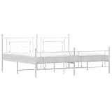 fsahslih Metal Bed Frame King Size with Headboard and Footboard, Heavy Duty Steel Platform Bed with Metal Slats, Under-Bed Storage Space, White, 81.5" x 78" x 38.2"