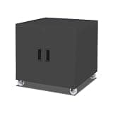 NUHSLF Metal File Cabinet with Thickened Steel Plate, Mobile Printer Shelf Cart, Removable Shelves, Universal Wheels with Brakes, Ideal for Home Office Organization (Black-60 * 60 * 60Cm)